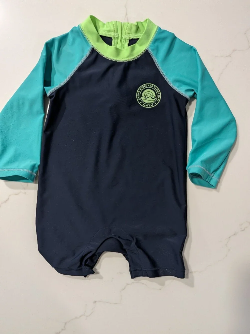 Gap One Piece Swim Suit With Half Back Zipper 18-24mo
